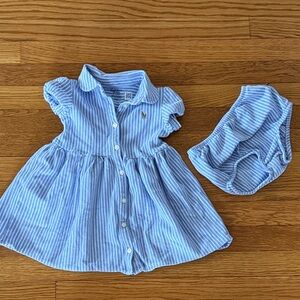Polo by Ralph Lauren Blue Striped Kids Dress